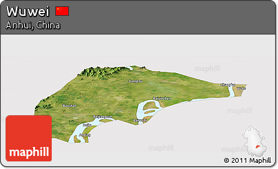Satellite Panoramic Map of Wuwei, cropped outside