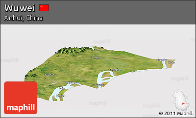 Satellite Panoramic Map of Wuwei, cropped outside