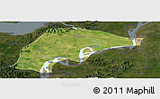 Satellite Panoramic Map of Wuwei, darken