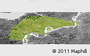 Satellite Panoramic Map of Wuwei, desaturated
