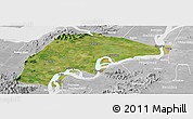 Satellite Panoramic Map of Wuwei, lighten, desaturated