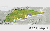 Satellite Panoramic Map of Wuwei, lighten, semi-desaturated