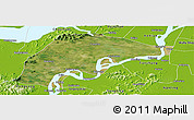 Satellite Panoramic Map of Wuwei, physical outside