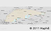 Shaded Relief Panoramic Map of Wuwei, desaturated