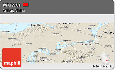 Shaded Relief Panoramic Map of Wuwei