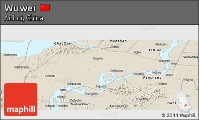 Shaded Relief Panoramic Map of Wuwei