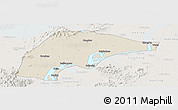 Shaded Relief Panoramic Map of Wuwei, lighten