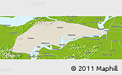 Shaded Relief Panoramic Map of Wuwei, physical outside
