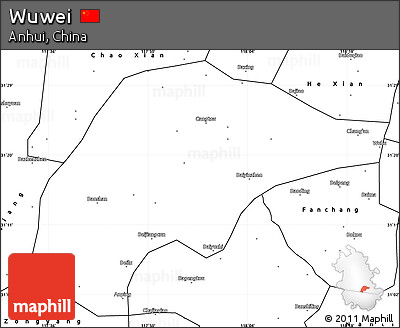 Blank Simple Map of Wuwei