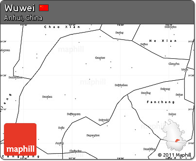 Blank Simple Map of Wuwei
