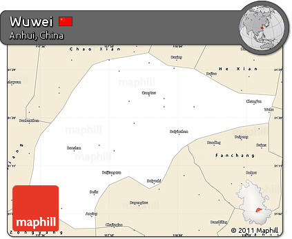 Classic Style Simple Map of Wuwei