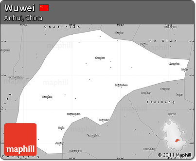 Gray Simple Map of Wuwei