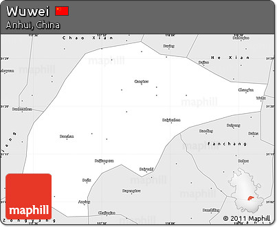 Silver Style Simple Map of Wuwei