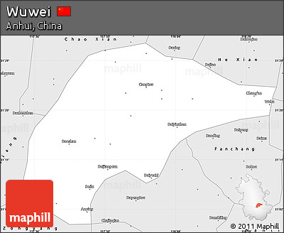 Silver Style Simple Map of Wuwei
