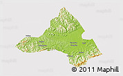 Physical 3D Map of Xiuning, cropped outside