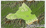 Physical 3D Map of Xiuning, darken