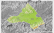 Physical 3D Map of Xiuning, desaturated