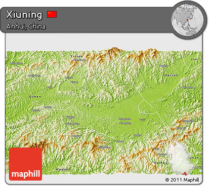 Physical 3D Map of Xiuning