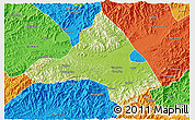 Physical 3D Map of Xiuning, political outside