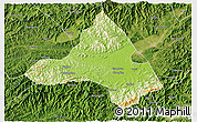 Physical 3D Map of Xiuning, satellite outside