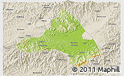 Physical 3D Map of Xiuning, shaded relief outside