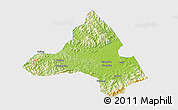 Physical 3D Map of Xiuning, single color outside