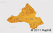 Political 3D Map of Xiuning, cropped outside