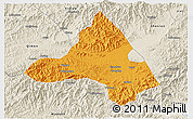 Political 3D Map of Xiuning, shaded relief outside