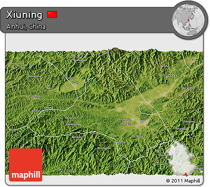 Satellite 3D Map of Xiuning