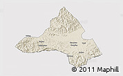 Shaded Relief 3D Map of Xiuning, cropped outside