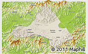 Shaded Relief 3D Map of Xiuning, physical outside