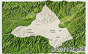 Shaded Relief 3D Map of Xiuning, satellite outside
