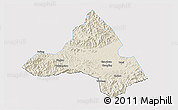 Shaded Relief 3D Map of Xiuning, single color outside