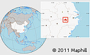 Gray Location Map of Xiuning, highlighted country