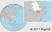 Gray Location Map of Xiuning, highlighted parent region