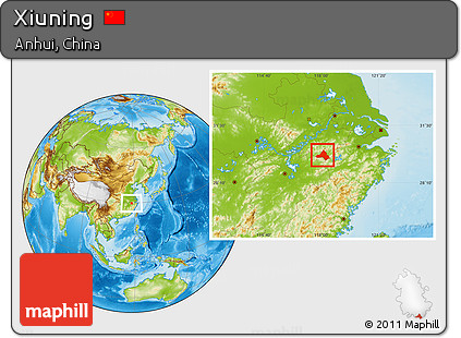 Physical Location Map of Xiuning