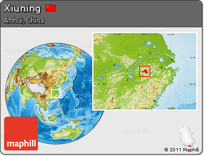 Physical Location Map of Xiuning