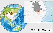 Physical Location Map of Xiuning, highlighted country, highlighted parent region