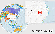 Political Location Map of Xiuning, highlighted country