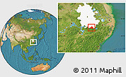 Satellite Location Map of Xiuning, highlighted parent region