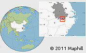 Savanna Style Location Map of Xiuning, highlighted country, highlighted parent region