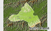 Physical Map of Xiuning, darken