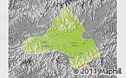 Physical Map of Xiuning, desaturated
