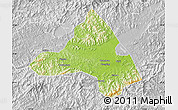 Physical Map of Xiuning, lighten, desaturated