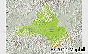 Physical Map of Xiuning, lighten, semi-desaturated