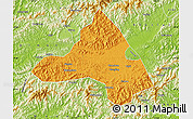 Political Map of Xiuning, physical outside
