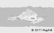 Gray Panoramic Map of Xiuning, single color outside