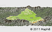 Physical Panoramic Map of Xiuning, darken, semi-desaturated