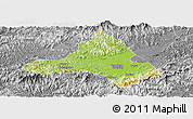 Physical Panoramic Map of Xiuning, desaturated