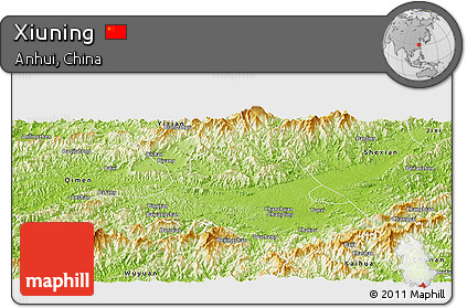 Physical Panoramic Map of Xiuning